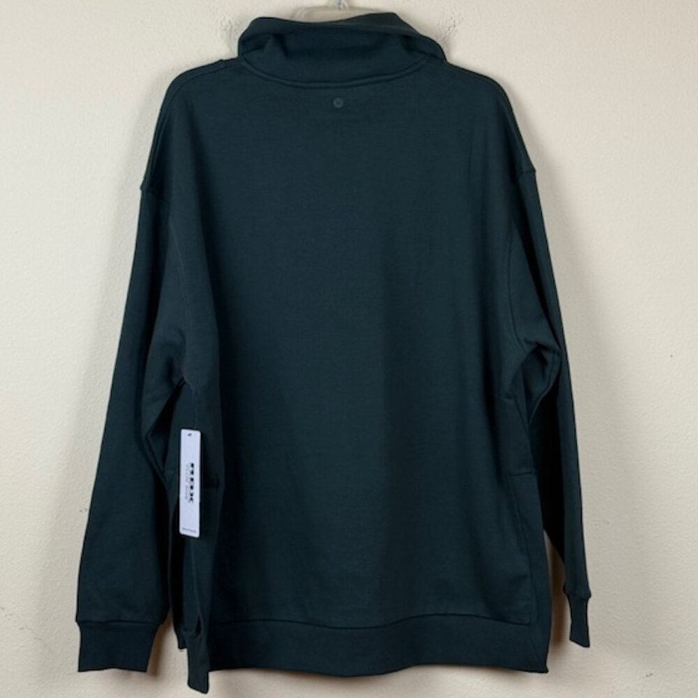 Tunic Sweatshirt Womens 2X Plus Green Fleece Long Sleeve 1/4 Zip Pullover RBX - Picture 4 of 9